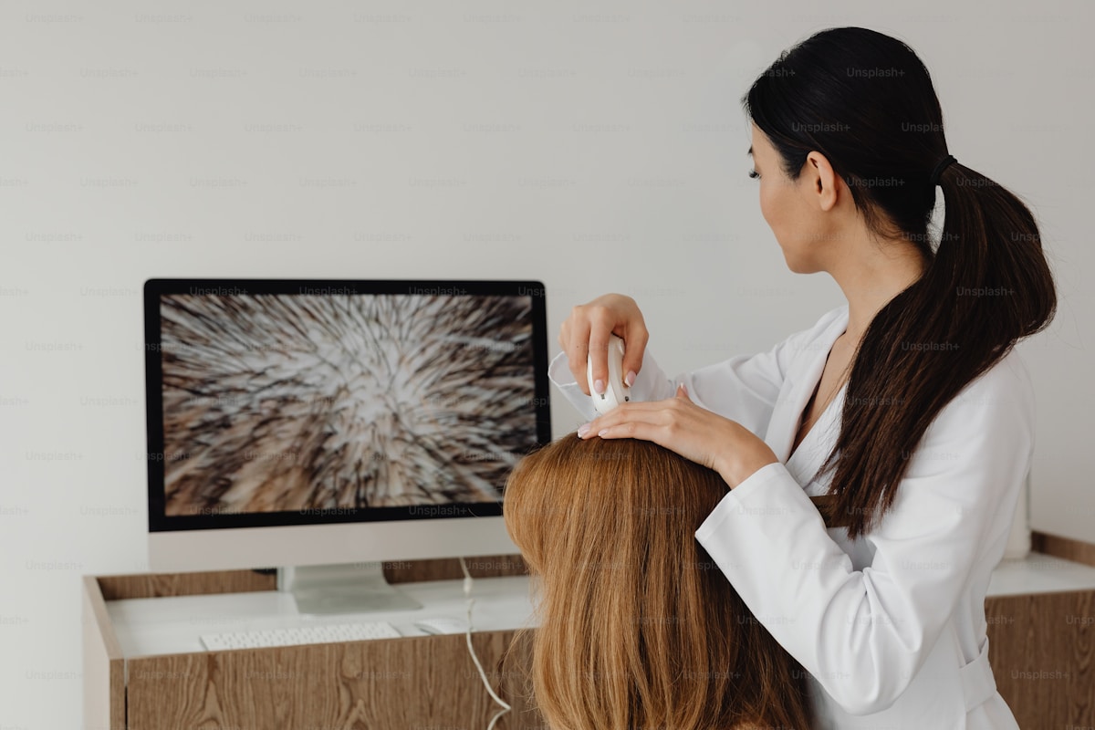 Hair fall scalp examination